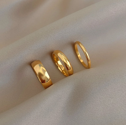 Knöchelringe aus Edelstahl, 18 Karat vergoldet, silberfarben, für Damen, minimalistische Goldringe für Damen